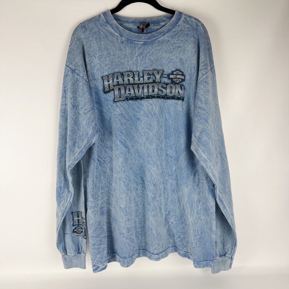 Vintage 2004 Harley-Davidson Kuwait "Desert Storm" Acid Wash Long Sleeve Shirt